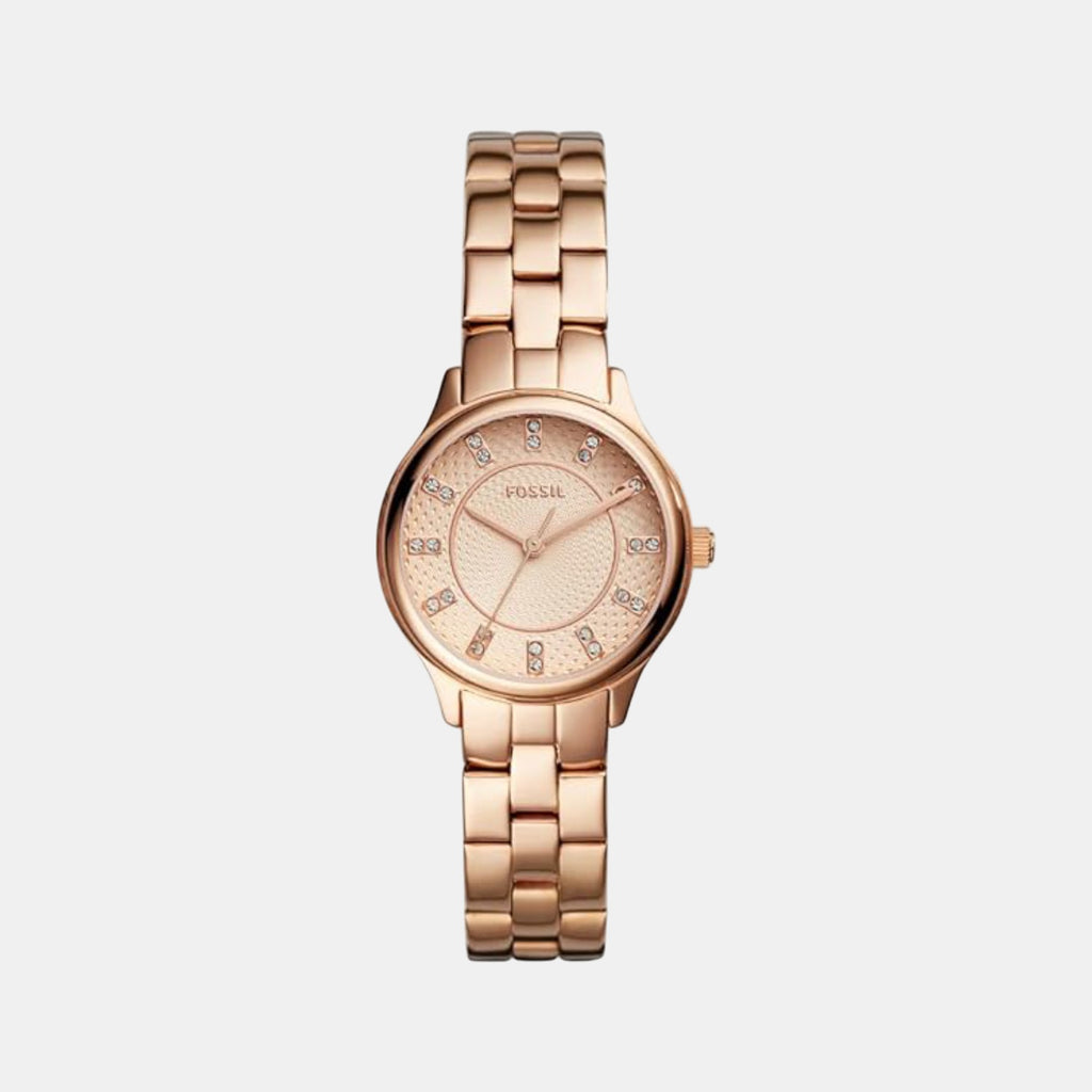 Modern Sophisticate Women Quartz Rose Gold Dial Analog Stainless Steel Watch BQ1571