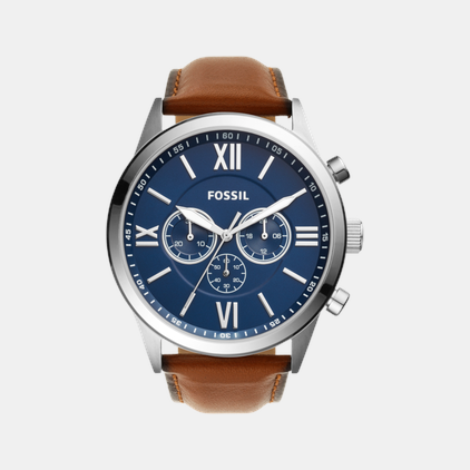 Flynn Men Quartz Blue Dial Chronograph Leather Watch BQ2125