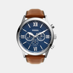 Flynn Men Quartz Blue Dial Chronograph Leather Watch BQ2125
