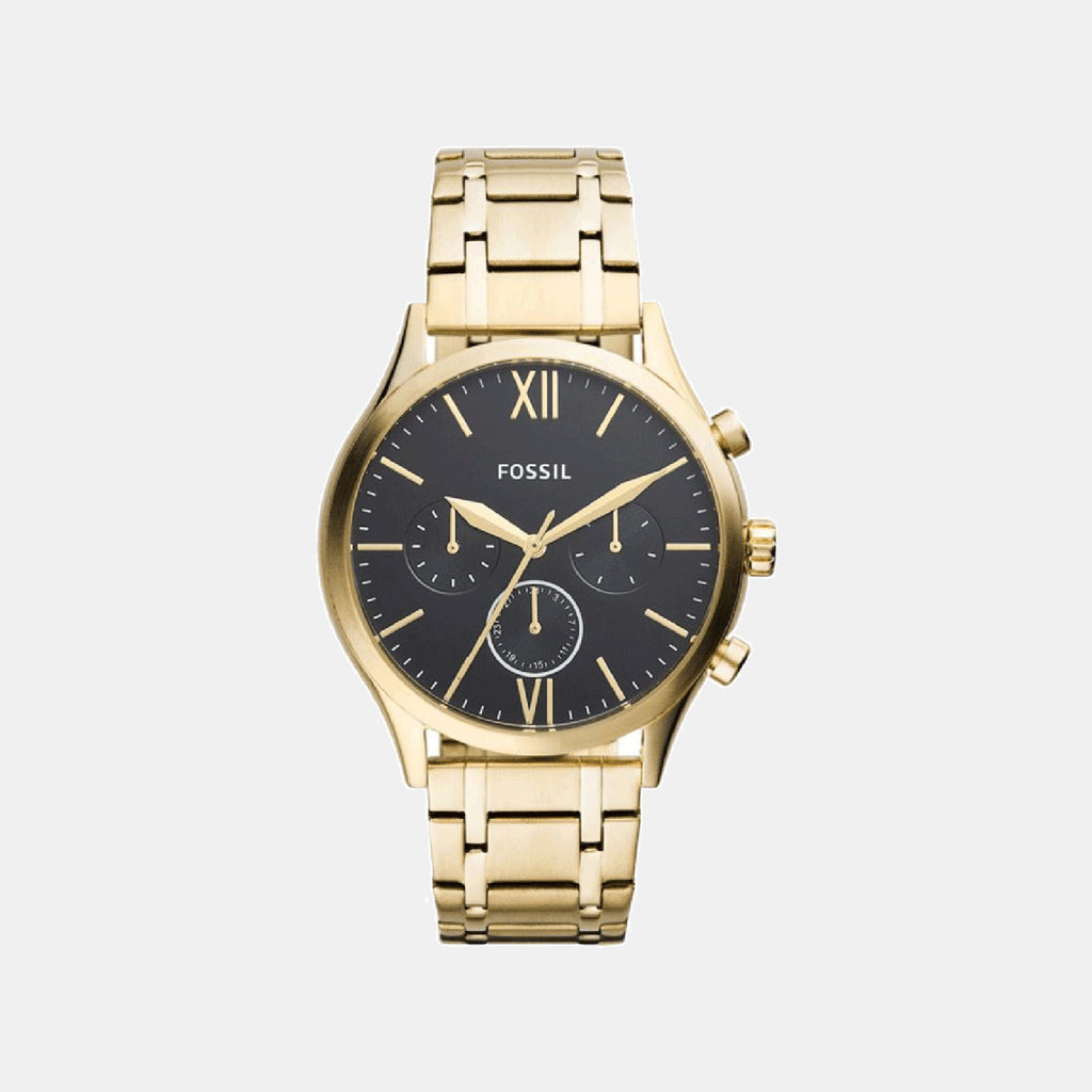Fenmore Men Quartz Black Dial Multi-Function Stainless Steel Watch BQ2366