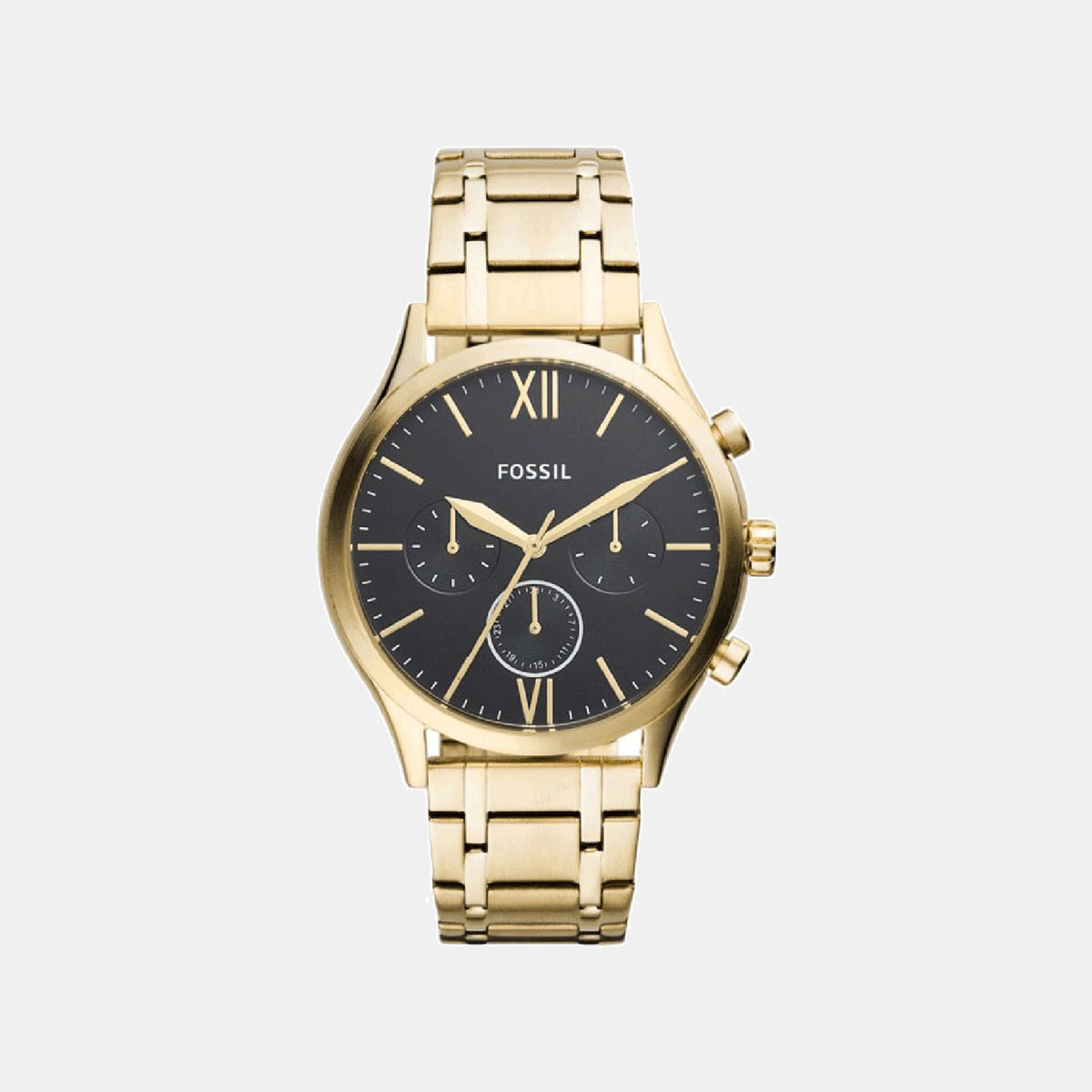 Fenmore Men Quartz Black Dial Multi-Function Stainless Steel Watch BQ2366