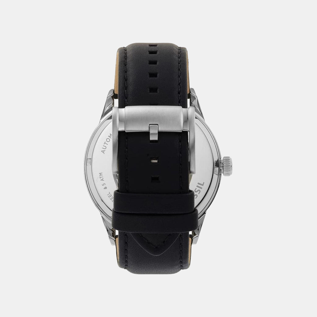 Flynn Men Automatic Black Dial Analog Leather Watch BQ2383