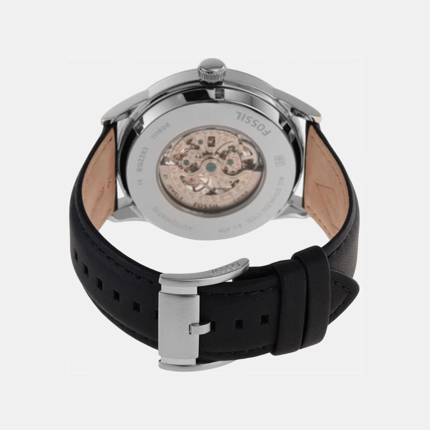 Flynn Men Automatic Black Dial Analog Leather Watch BQ2383