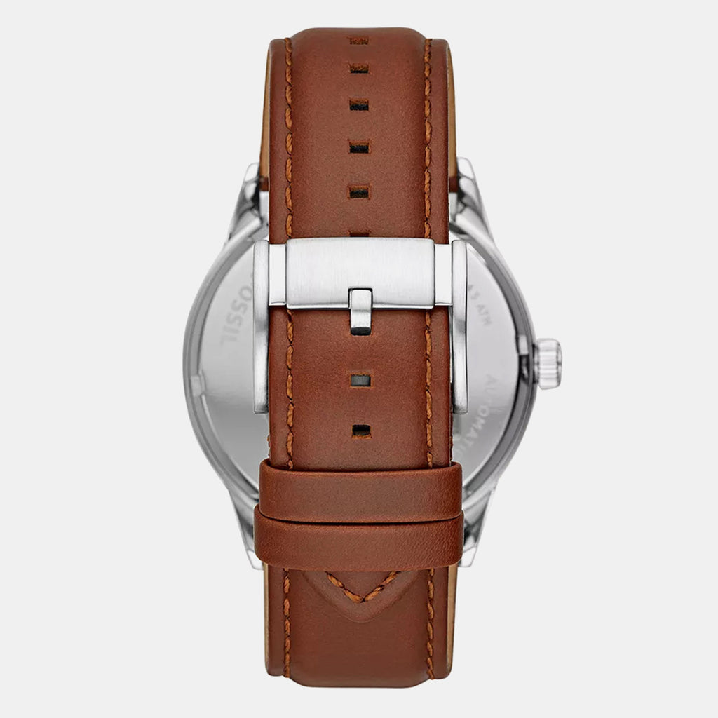 Flynn Men Automatic Black Dial Analog Leather Watch BQ2386