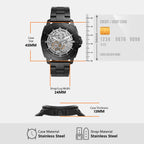 Privateer Sport Men Automatic Transparent Dial Analog Stainless Steel Watch BQ2426