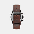 Sullivan Men Quartz Black Dial Multi-Function Leather Watch BQ2457