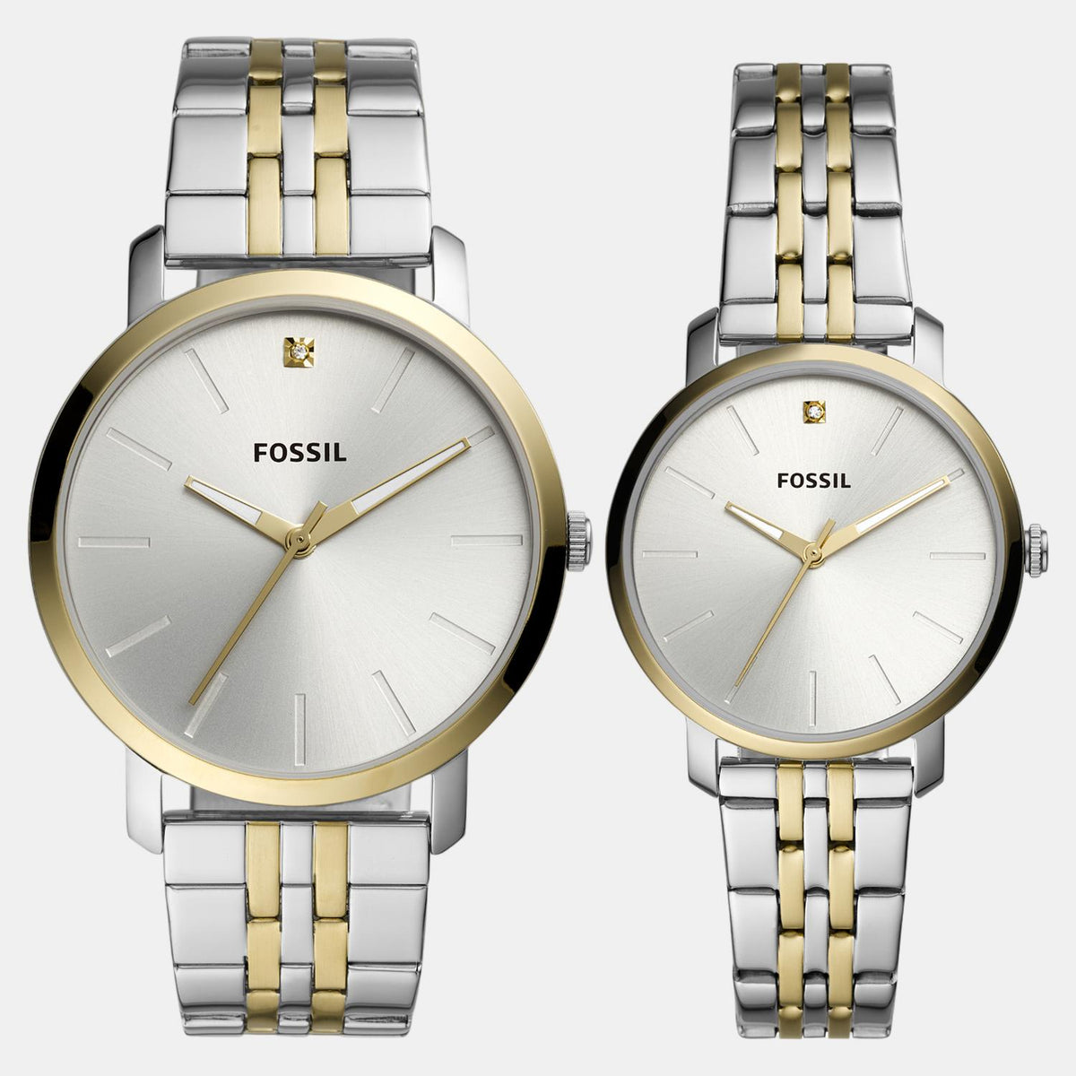 Lux Luther Unisex Quartz Silver Dial Analog Stainless Steel Watch BQ2467SET