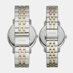 Lux Luther Couple Quartz Silver Dial Analog Stainless Steel Watch BQ2467SET