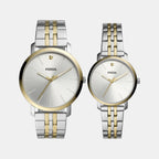 Lux Luther Couple Quartz Silver Dial Analog Stainless Steel Watch BQ2467SET