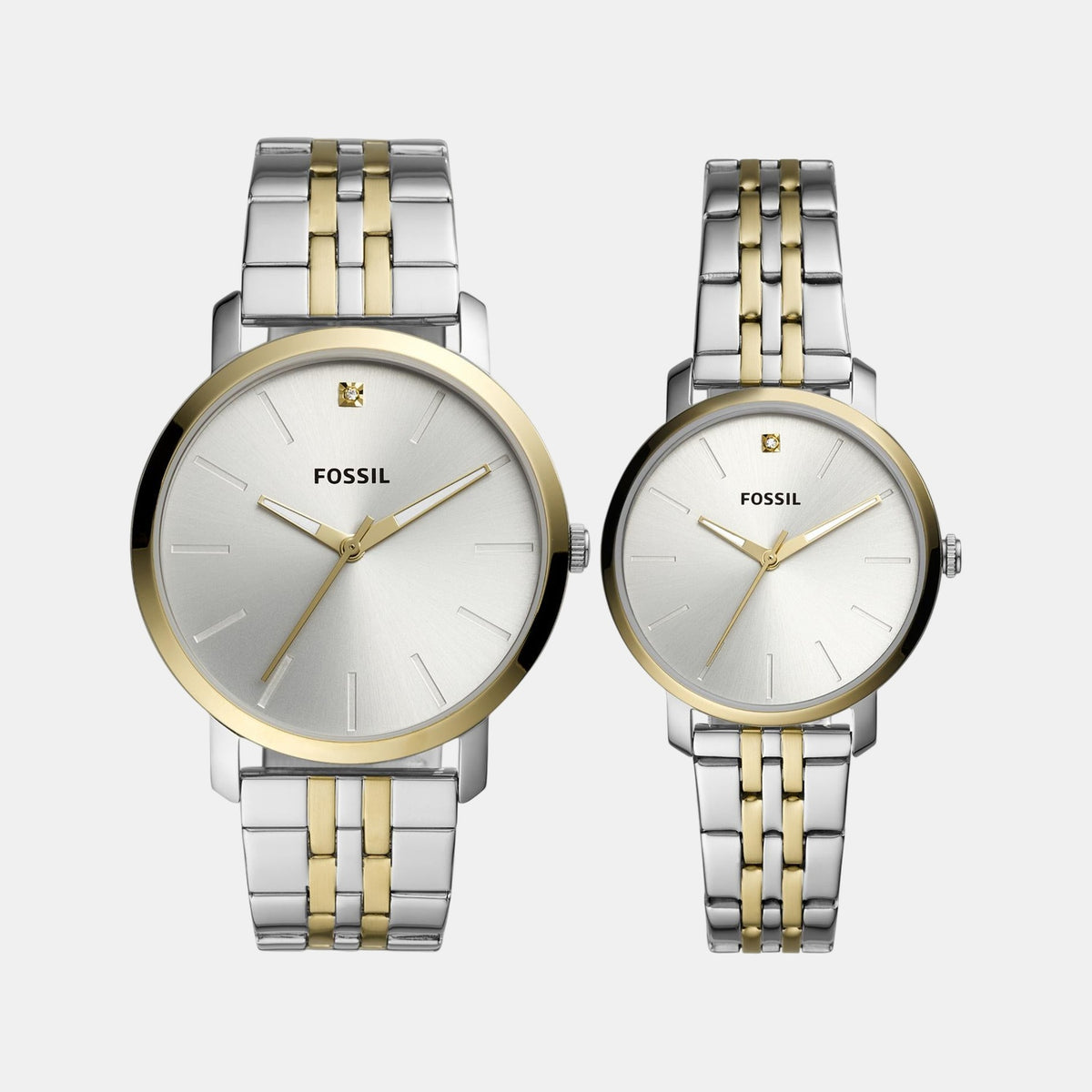 Lux Luther Unisex Quartz Silver Dial Analog Stainless Steel Watch BQ2467SET