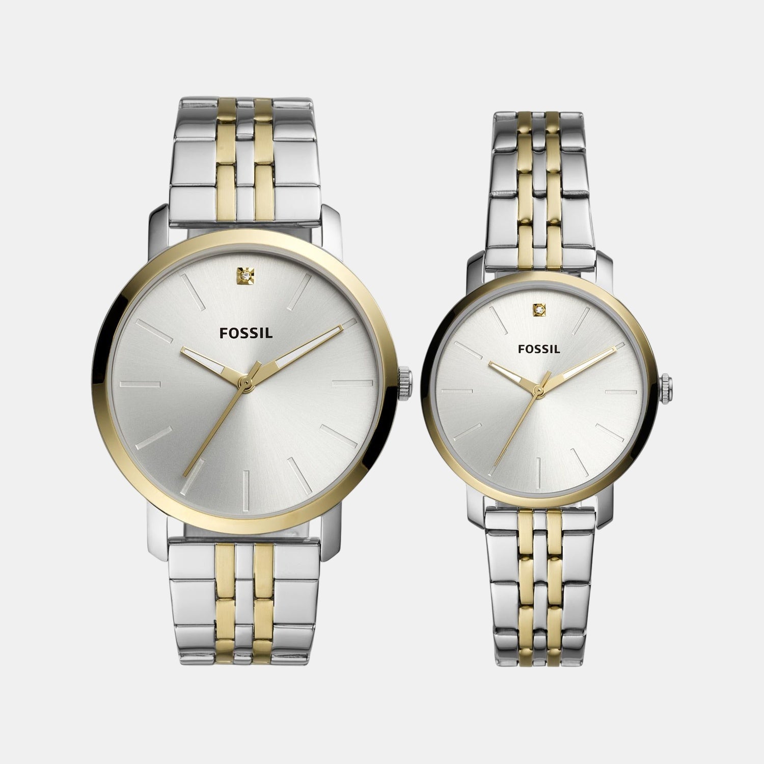 Lux Luther Couple Quartz Silver Dial Analog Stainless Steel Watch BQ2467SET