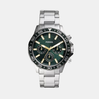 Bannon Men Quartz Green Dial Chronograph Stainless Steel Watch BQ2492