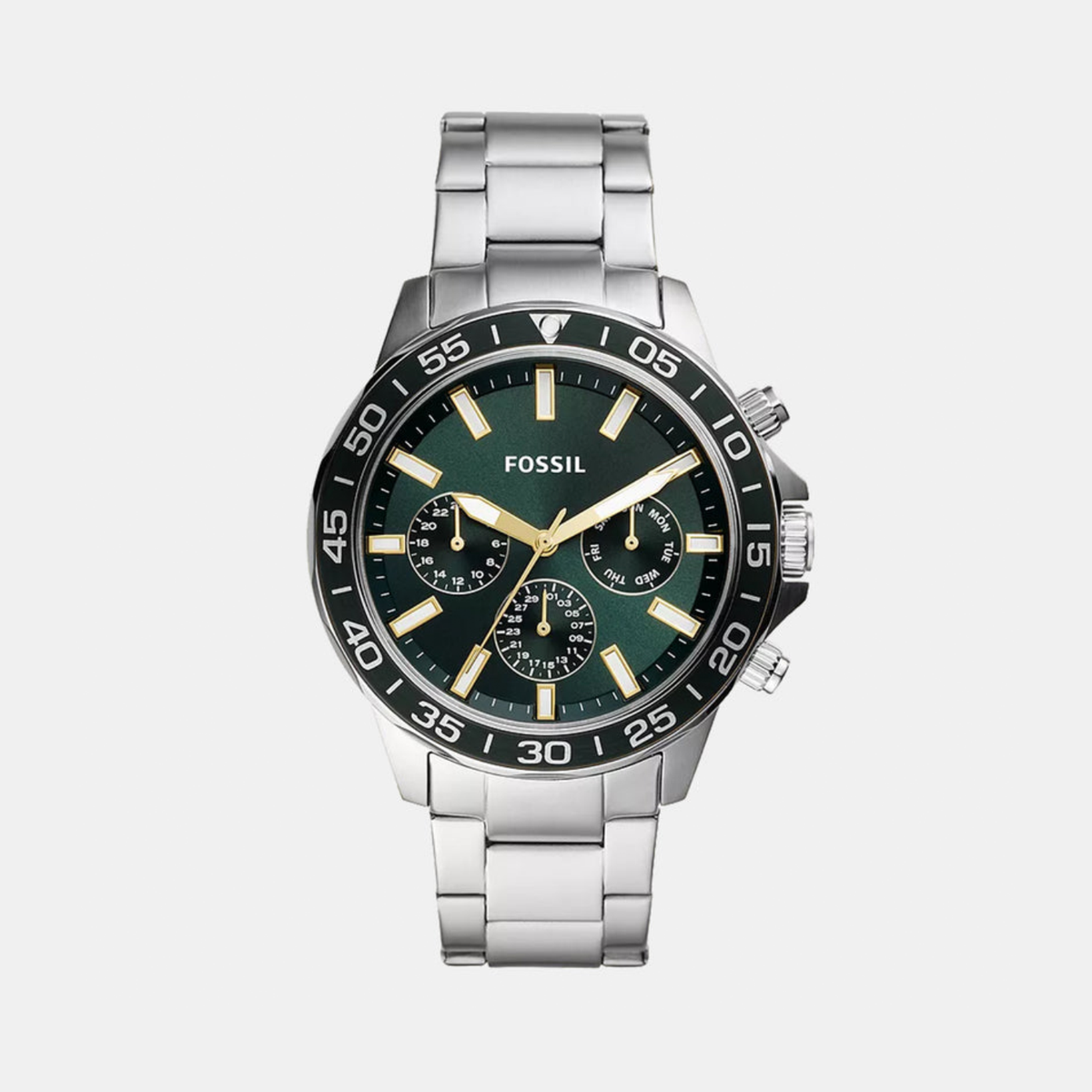 Bannon Men Quartz Green Dial Chronograph Stainless Steel Watch BQ2492