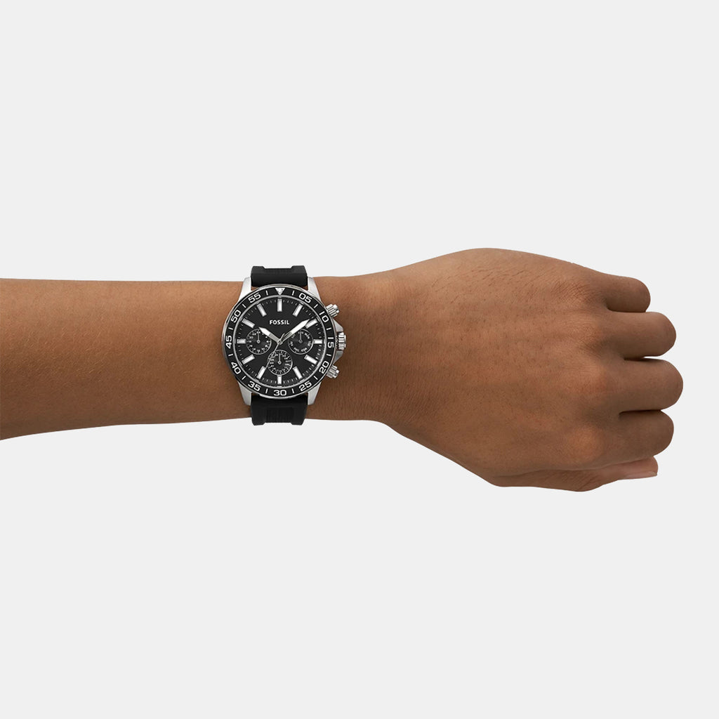 Bannon Men Quartz Black Dial Multi-Function Silicone Watch BQ2494