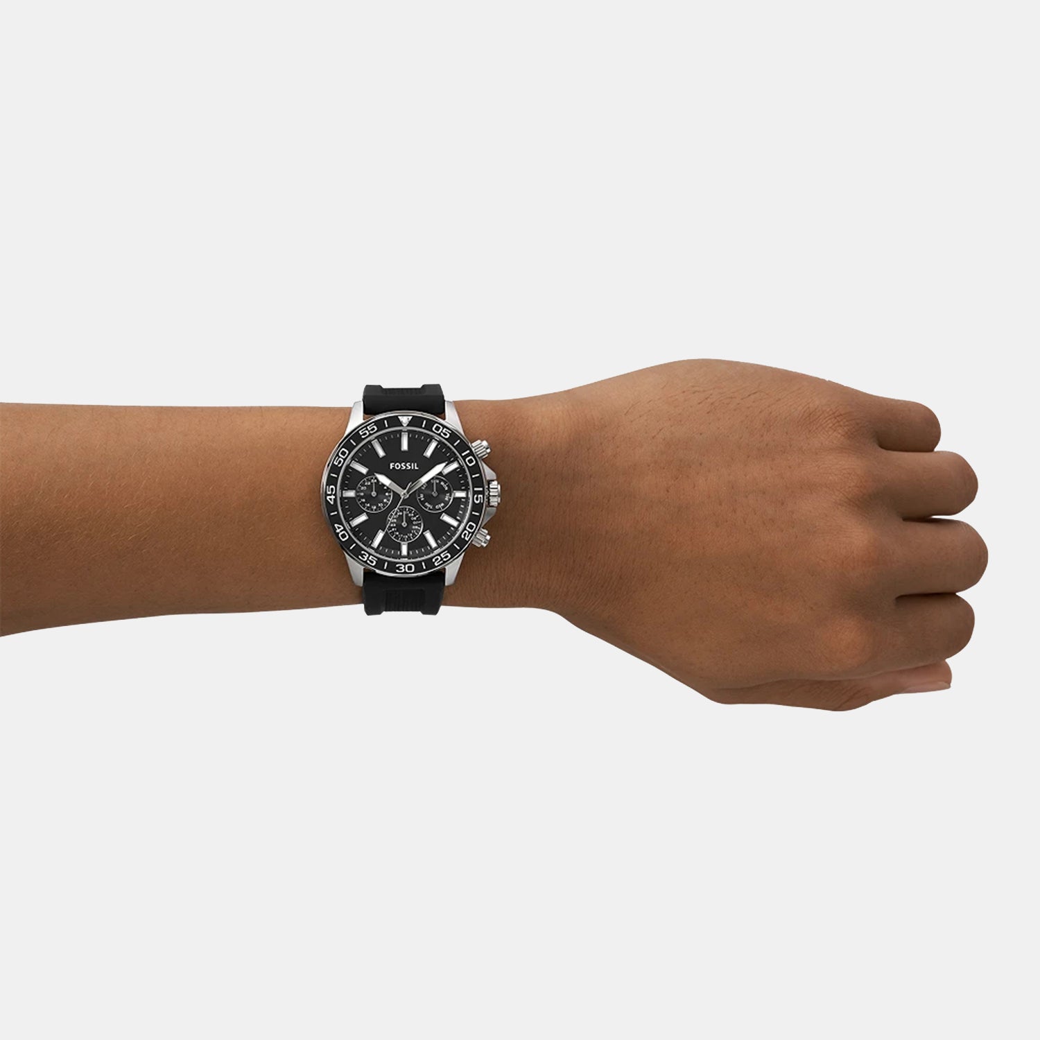 Bannon Men Quartz Black Dial Multi-Function Silicone Watch BQ2494