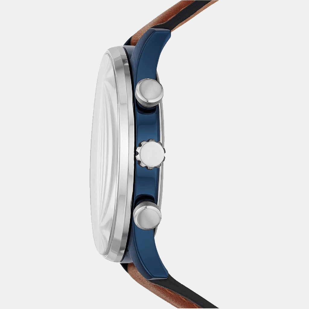 Sullivan Men Quartz Blue Dial Multi-Function Leather Watch BQ2512