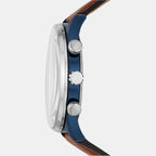 Sullivan Men Quartz Blue Dial Multi-Function Leather Watch BQ2512