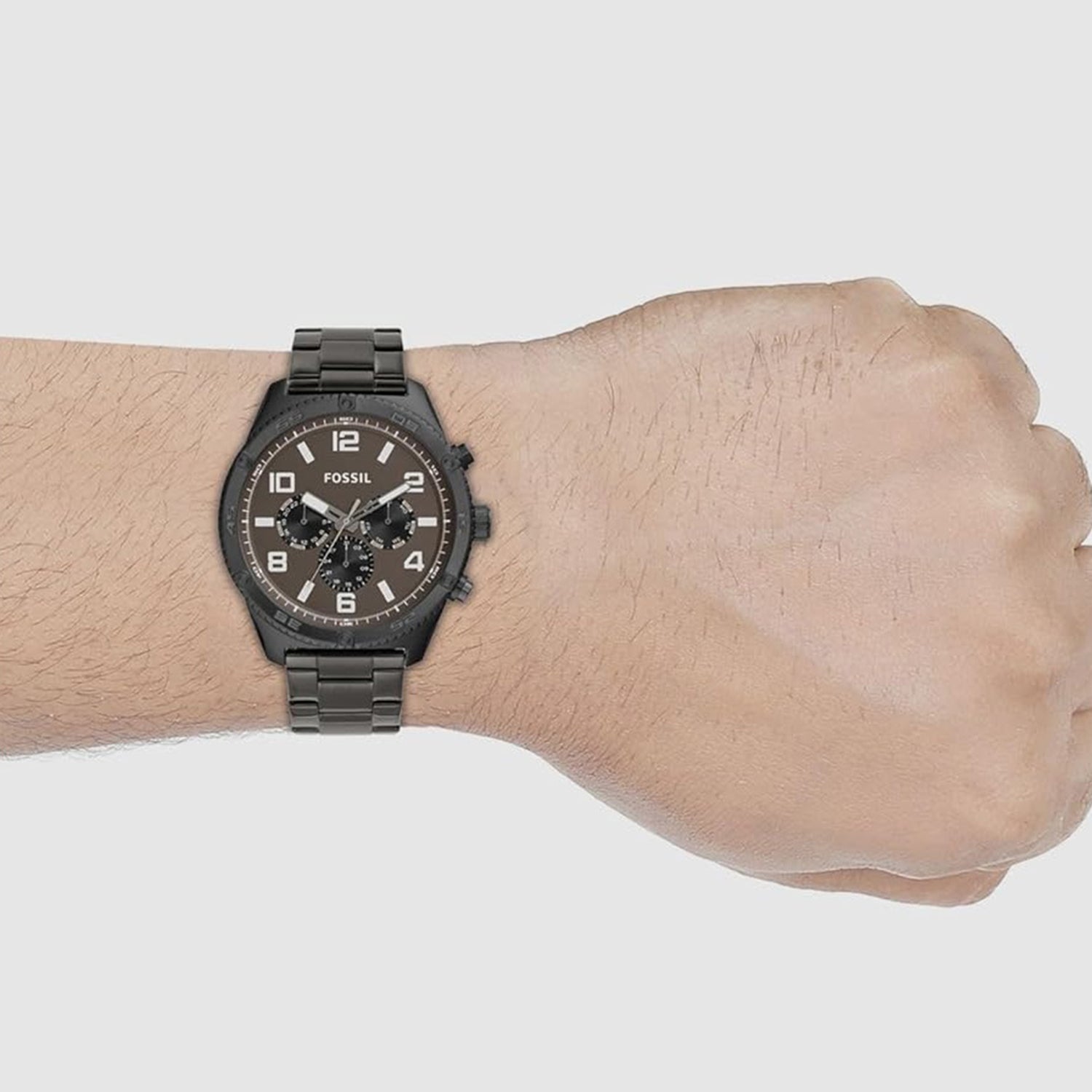 Brox Men Quartz Grey Dial Multi-Function Stainless Steel Watch BQ2533