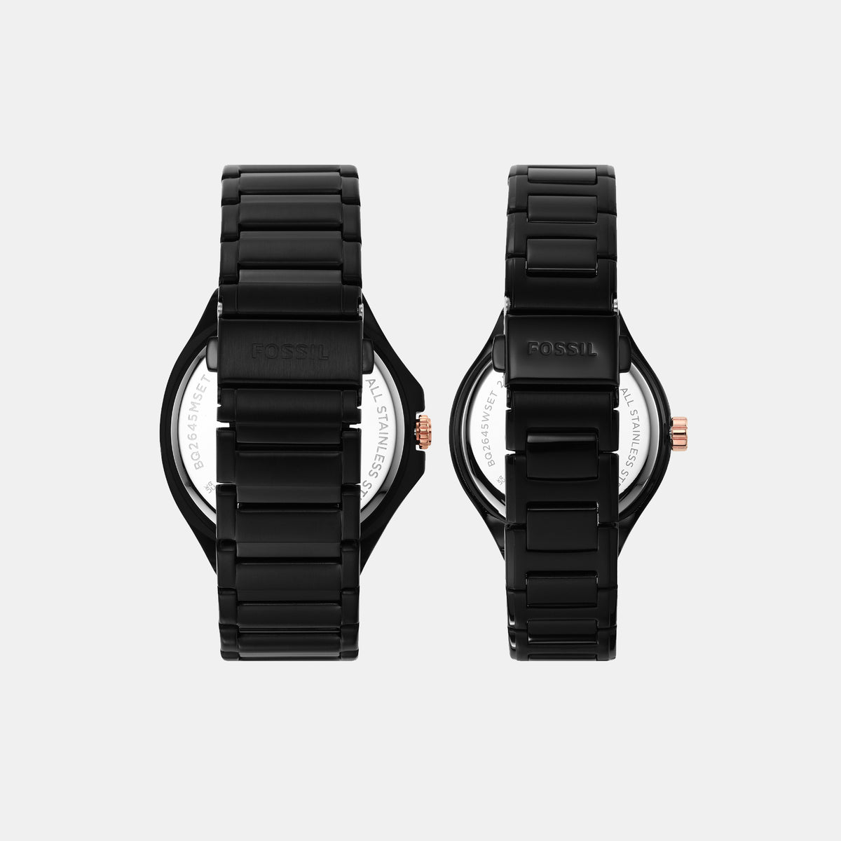 Evanston Couple Quartz Black Dial Multi-Function Stainless Steel Watch BQ2645SET