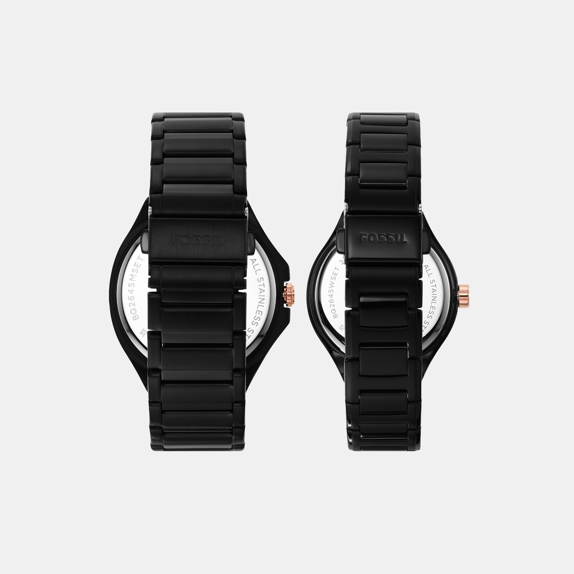 Evanston Couple Quartz Black Dial Multi-Function Stainless Steel Watch BQ2645SET