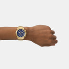 Bannon Men Quartz Blue Dial Multi-Function Stainless Steel Watch BQ2706