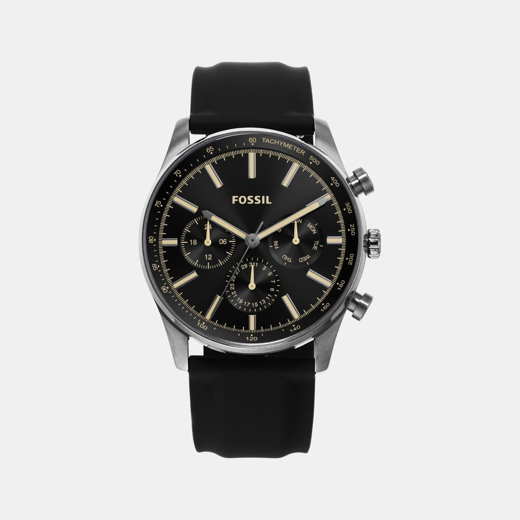 Sullivan Men Quartz Black Dial Chronograph Silicone Watch BQ2746