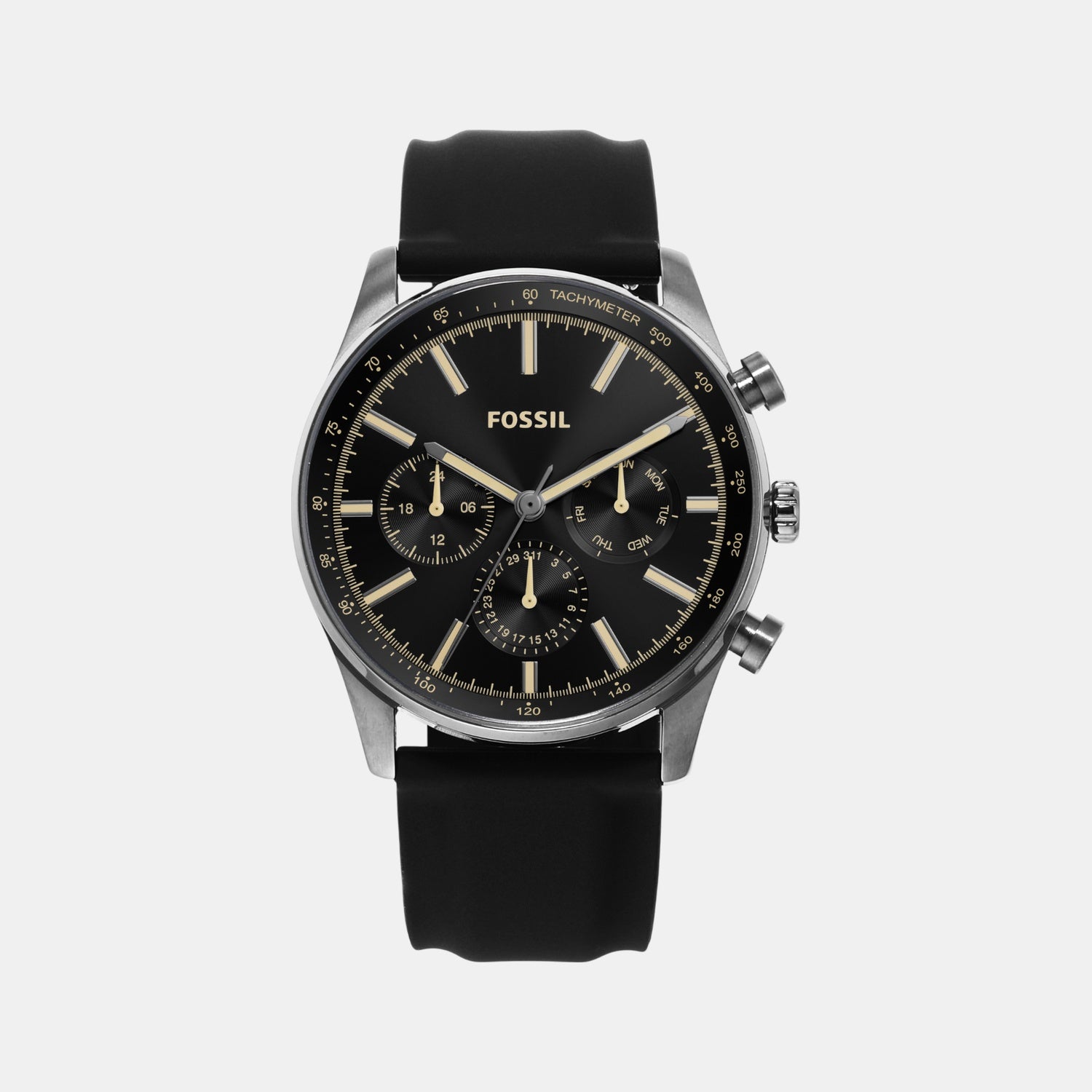 Sullivan Men Quartz Black Dial Chronograph Silicone Watch BQ2746