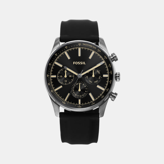 Sullivan Men Quartz Black Dial Chronograph Silicone Watch BQ2746