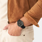 Sullivan Men Quartz Black Dial Chronograph Silicone Watch BQ2746