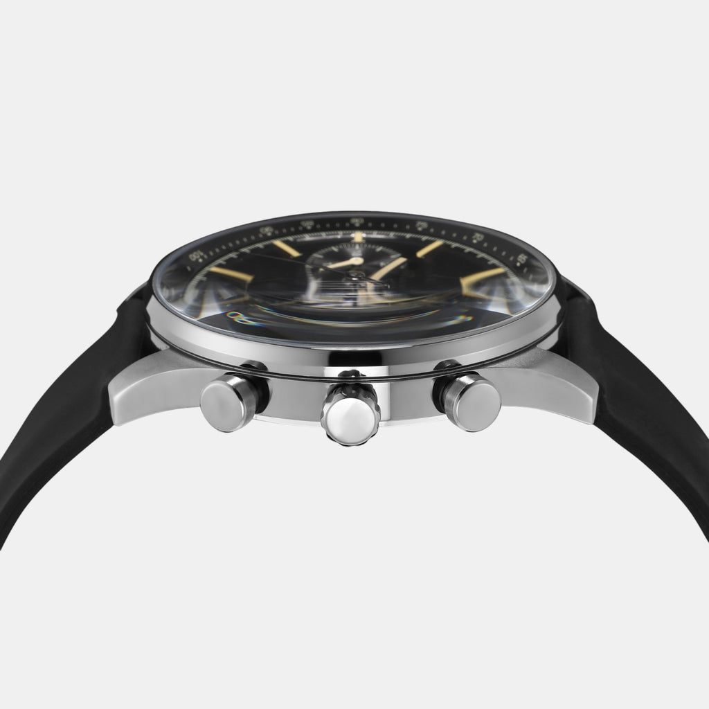 Sullivan Men Quartz Black Dial Chronograph Silicone Watch BQ2746