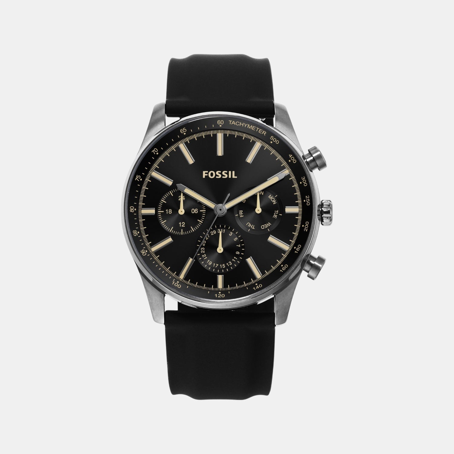 Sullivan Men Quartz Black Dial Chronograph Silicone Watch BQ2746