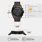 Privateer Men Quartz Black Dial Chronograph Stainless Steel Watch BQ2759