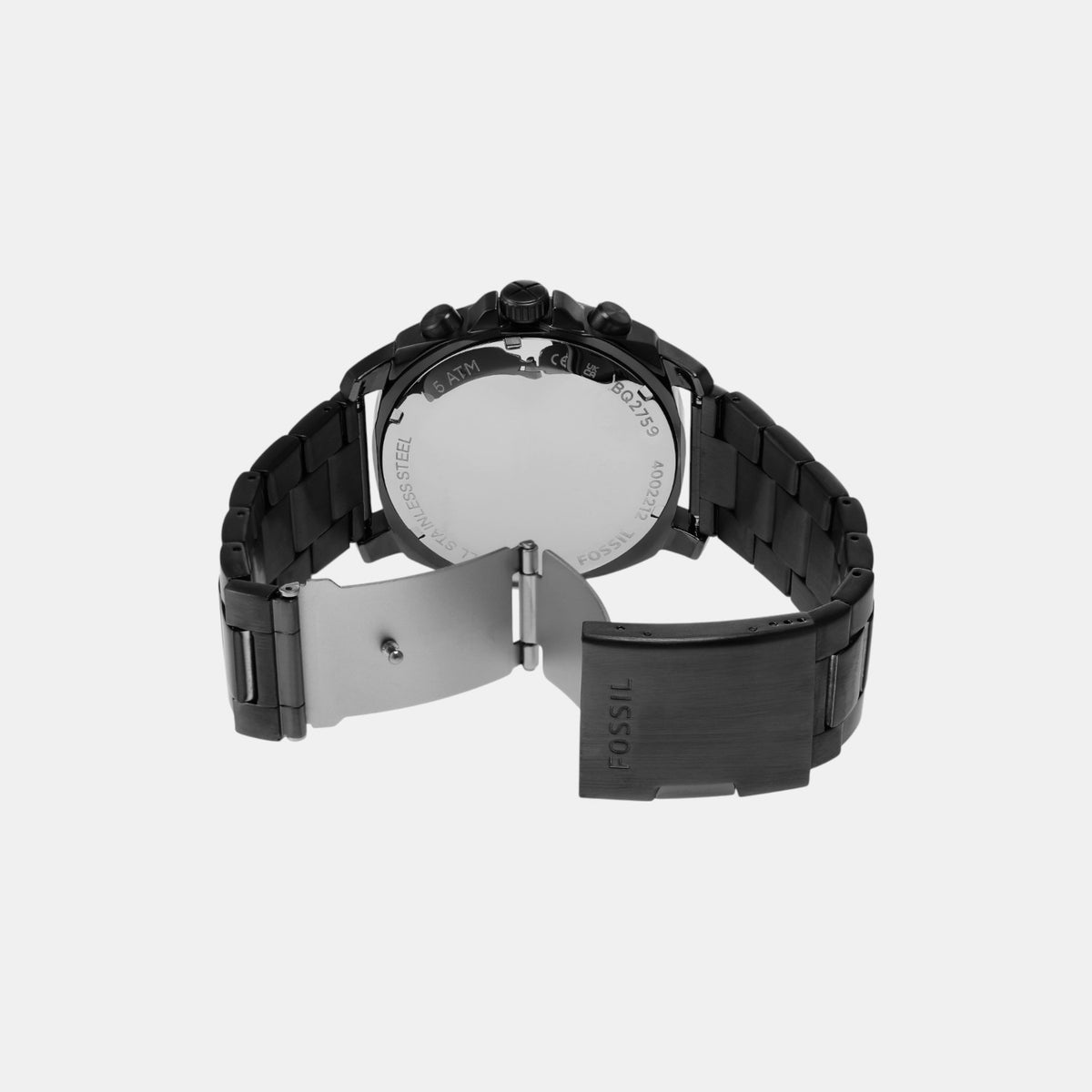 Privateer Men Quartz Black Dial Chronograph Stainless Steel Watch BQ2759