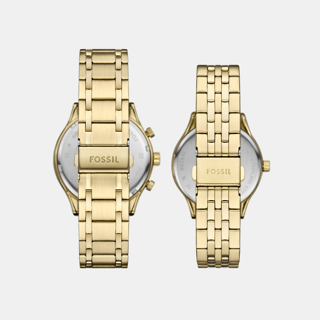 Fossil Couple Round Silver watch