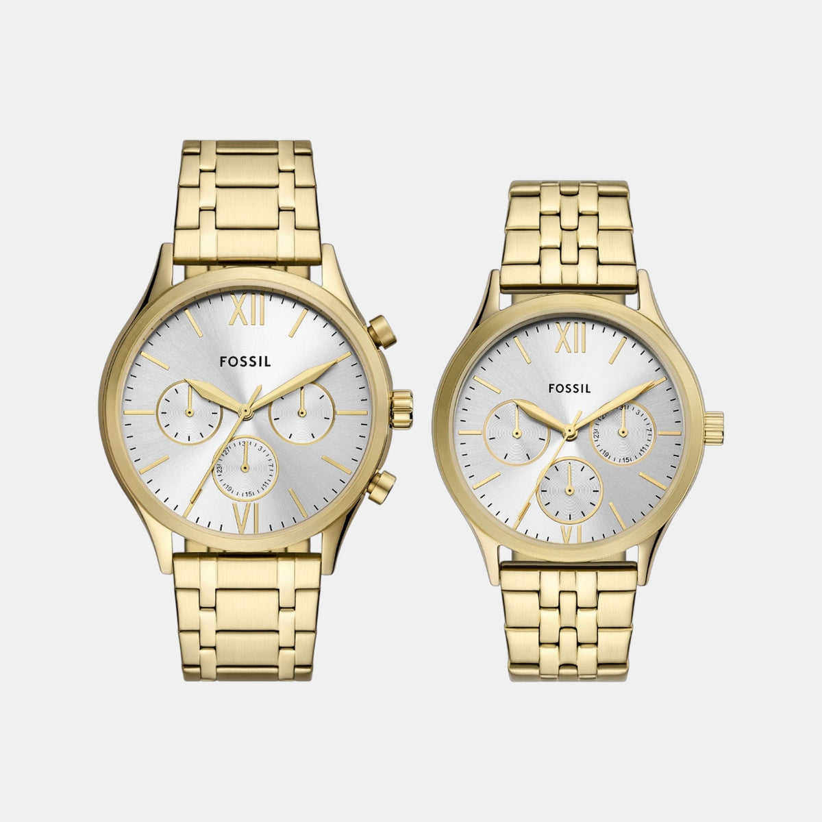 Fenmore Couple Quartz Silver Dial Multi-Function Stainless Steel Watch BQ2899SET