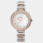 Karli Women Quartz White Mother Of Pearl Dial Analog Stainless Steel Watch BQ3337