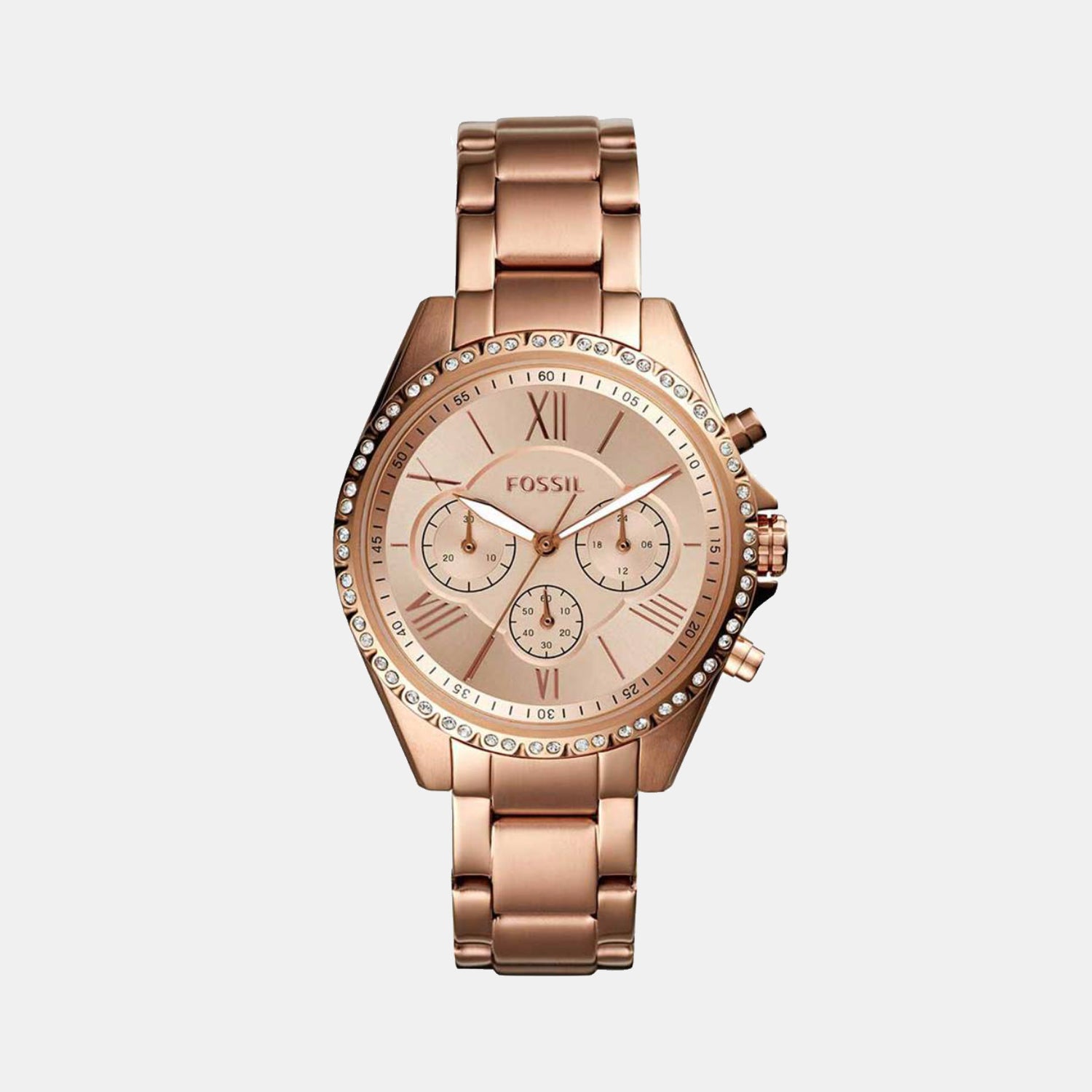 Modern Courier Women Quartz Pink Dial Chronograph Stainless Steel Watch BQ3377