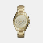 Modern Courier Women Quartz Gold Dial Chronograph Stainless Steel Watch BQ3378