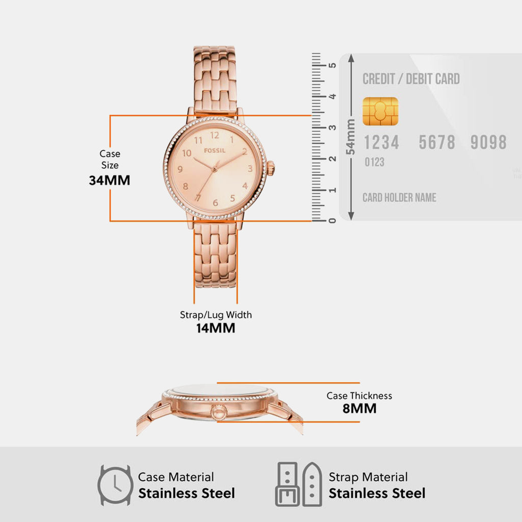 Reid Women Quartz Pink Dial Analog Stainless Steel Watch BQ3656
