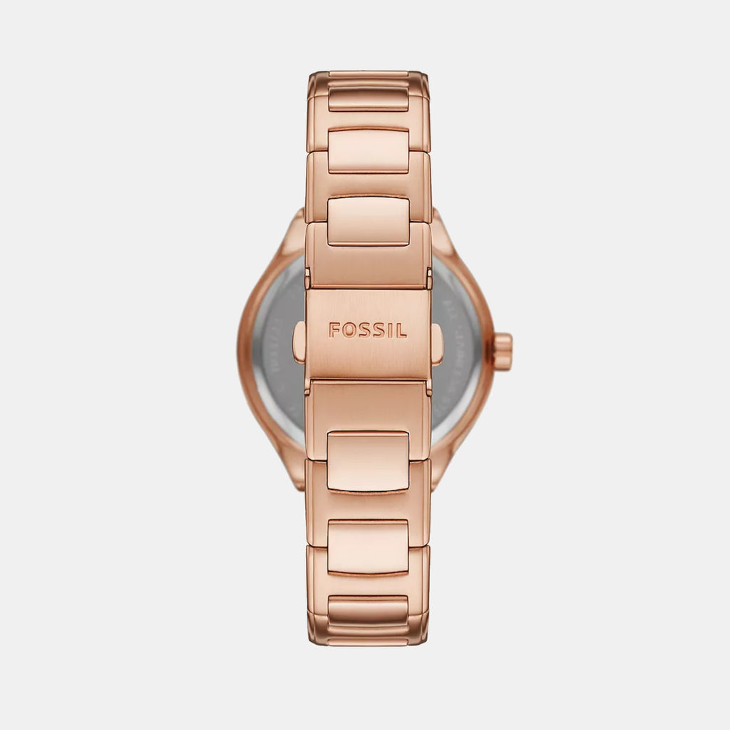 Eevie Women Quartz Rose Gold Dial Multi-Function Stainless Steel Watch BQ3721