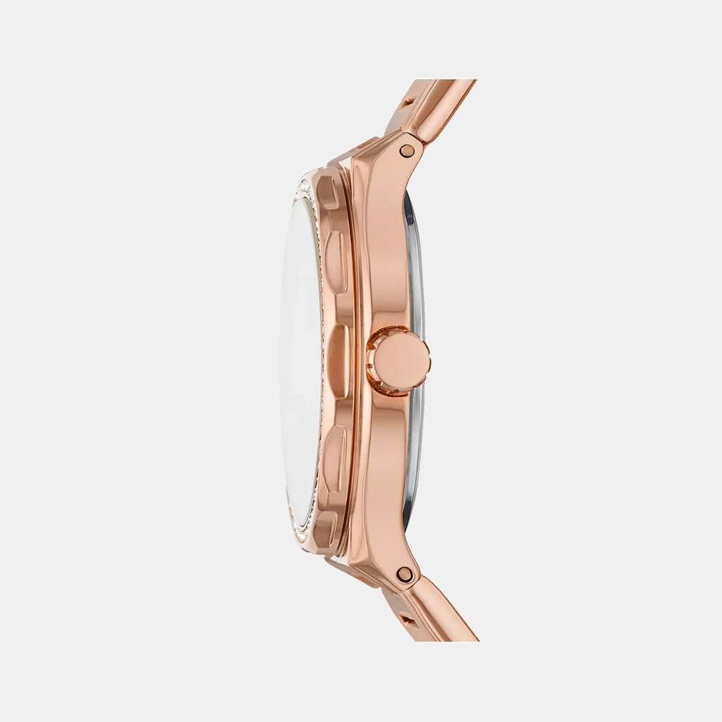 Eevie Women Quartz Rose Gold Dial Multi-Function Stainless Steel Watch BQ3721