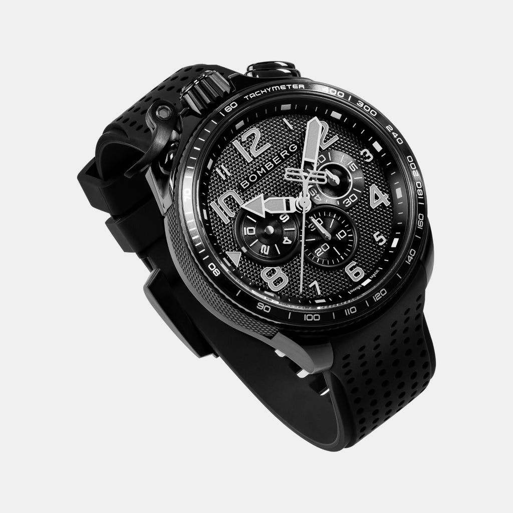 Racing Legacy Men Quartz Black Dial Chronograph Silicone Watch BS45CHPBA.059-16.12