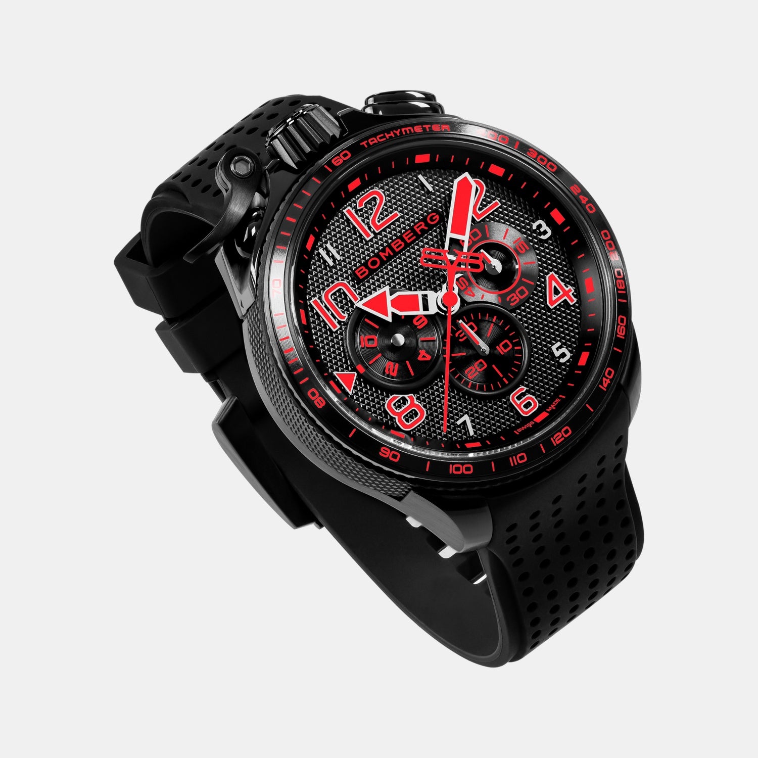 Racing Legacy Men Quartz Black Dial Chronograph Silicone Watch BS45CHPBA.059-17.12