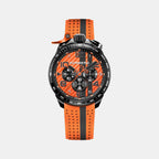 Racing Carbon Men Quartz Orange Dial Chronograph Silicone Watch BS45CHPBA.059-31.12