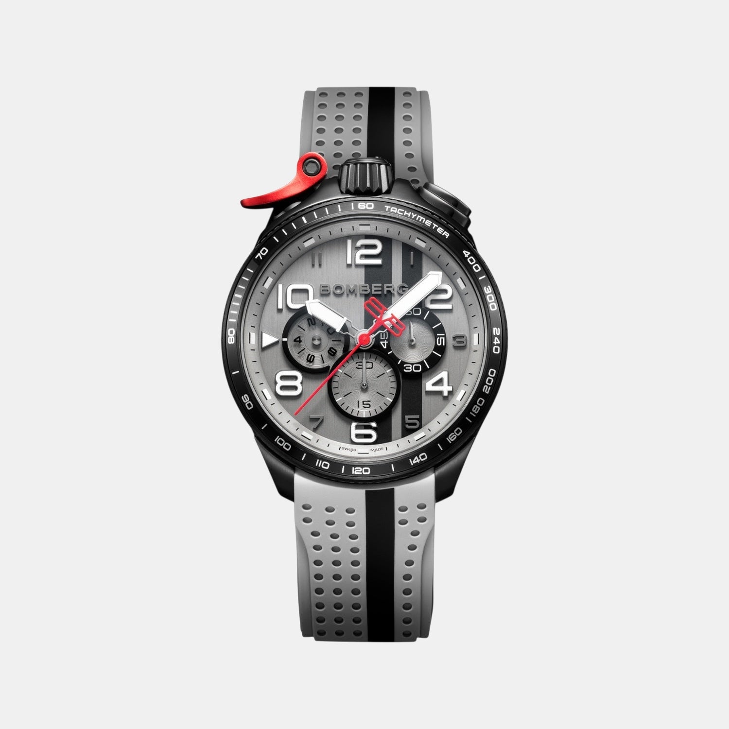 Racing Legacy Men Quartz Grey Dial Chronograph Silicone Watch BS45CHPBA.059-14.12