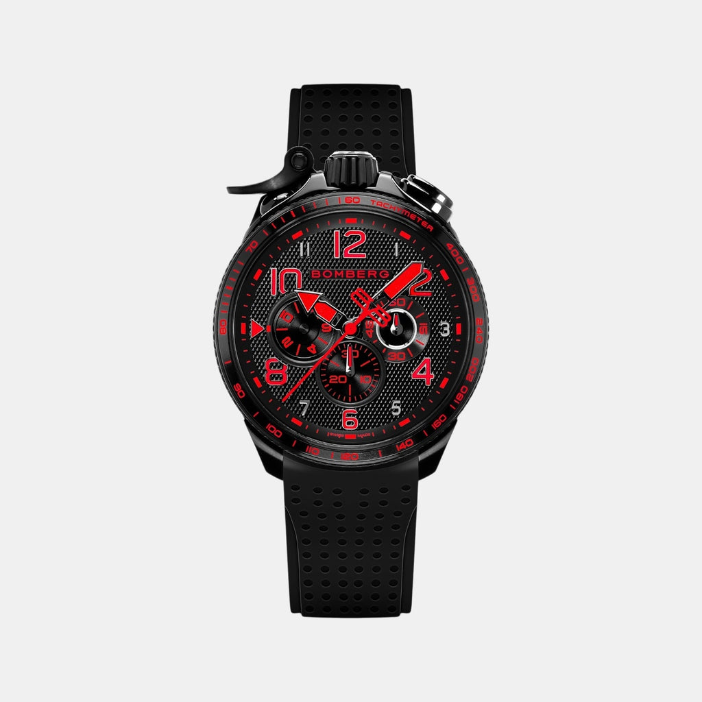 Racing Legacy Men Quartz Black Dial Chronograph Silicone Watch BS45CHPBA.059-17.12