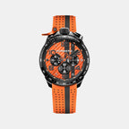 Racing Carbon Men Quartz Orange Dial Chronograph Silicone Watch BS45CHPBA.059-31.12