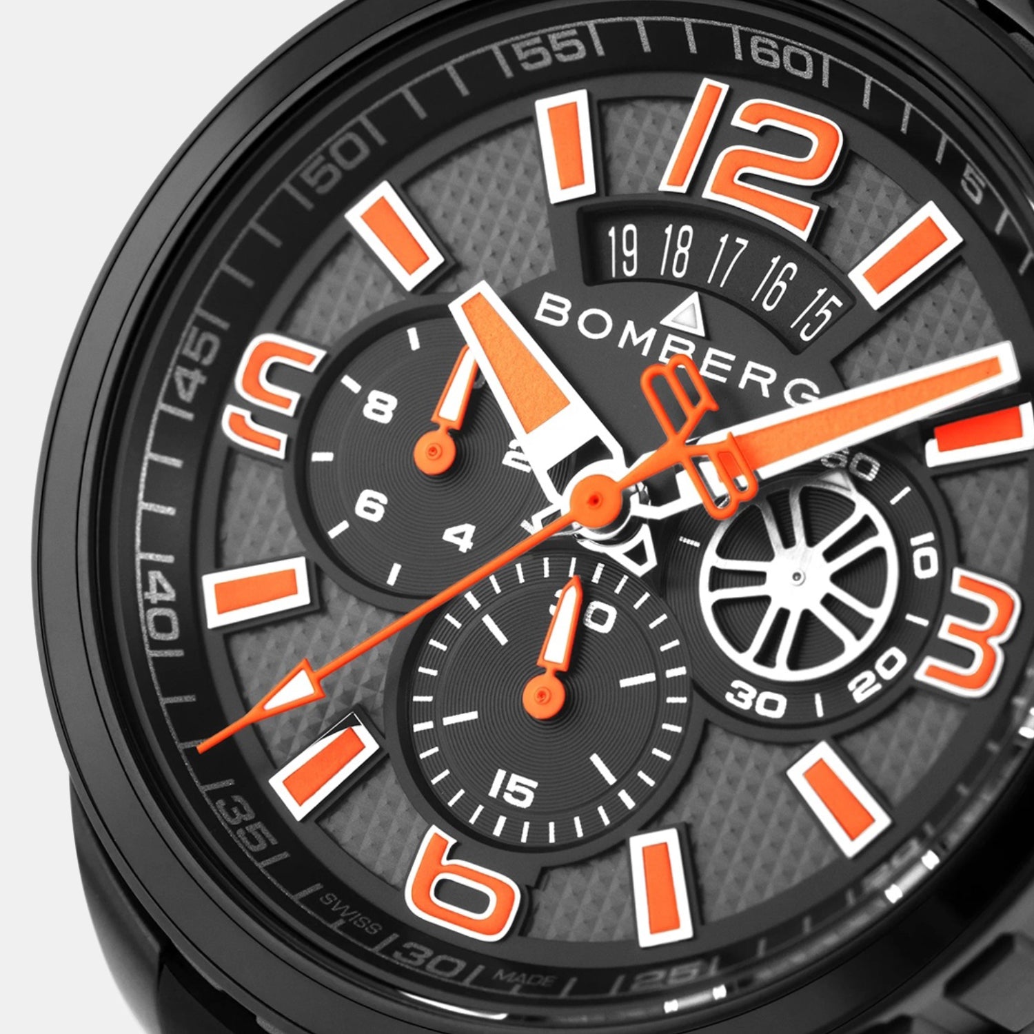 Heritage Men Quartz Grey Dial Chronograph Silicone Watch BS45CHPBA.064-6.12