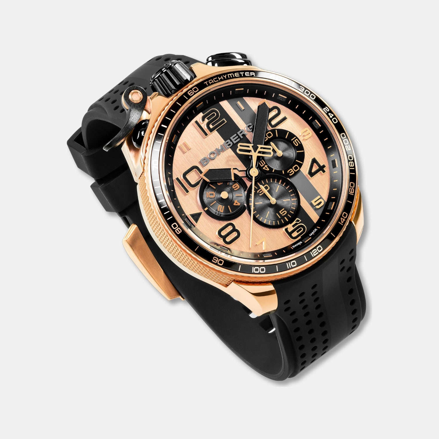 Racing Legacy Men Quartz Gold Dial Chronograph Silicone Watch BS45CHPG.059-19.12