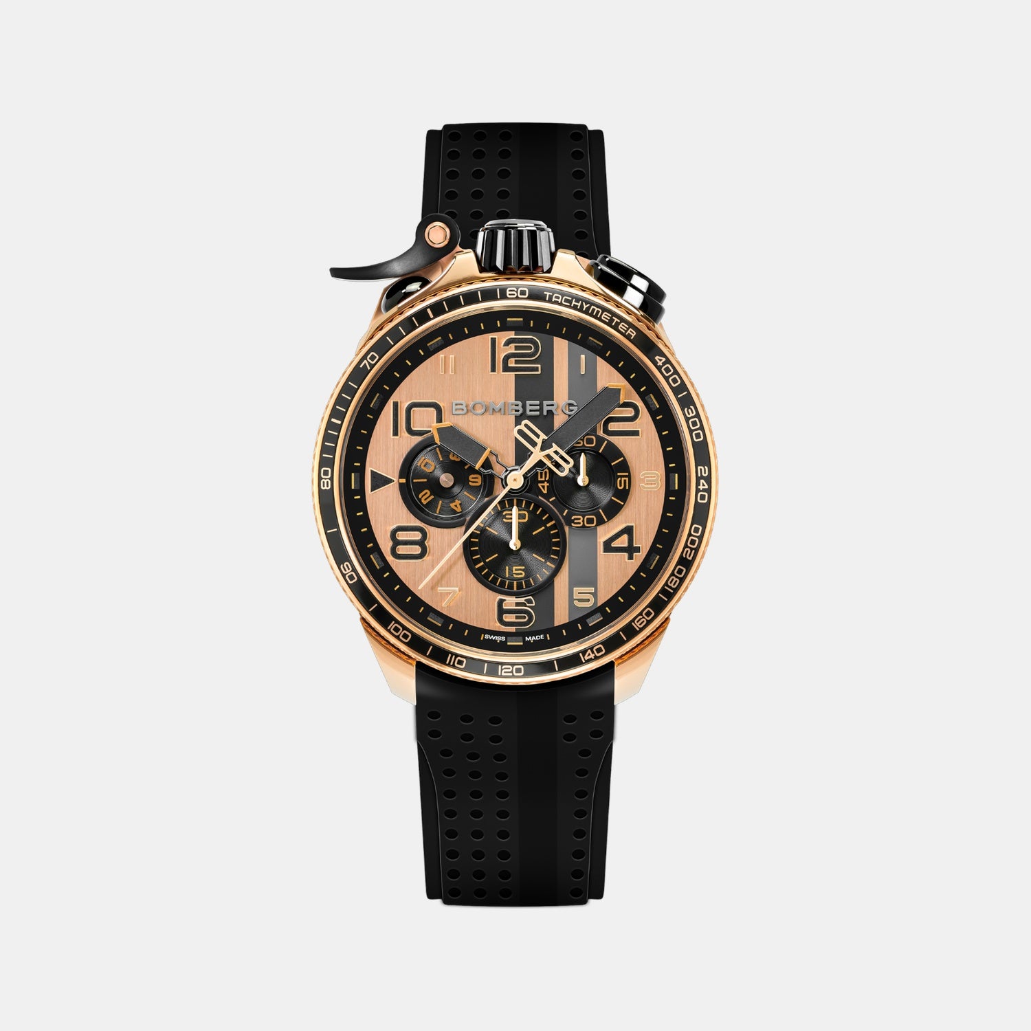 Racing Legacy Men Quartz Gold Dial Chronograph Silicone Watch BS45CHPG.059-19.12